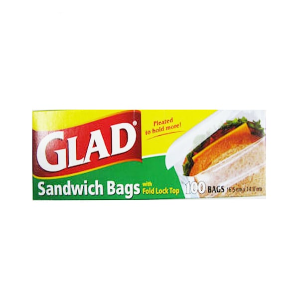 Glad Sandwich Bags with Fold Lock Top (100 Bags) Image 1