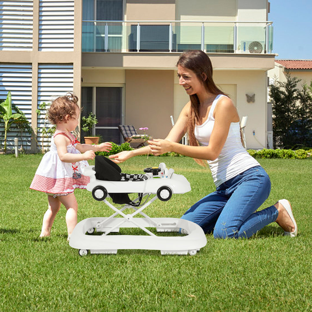 Costway 2-in-1 Foldable Baby Walker w/ Adjustable Heights and Music Player and Lights Image 4