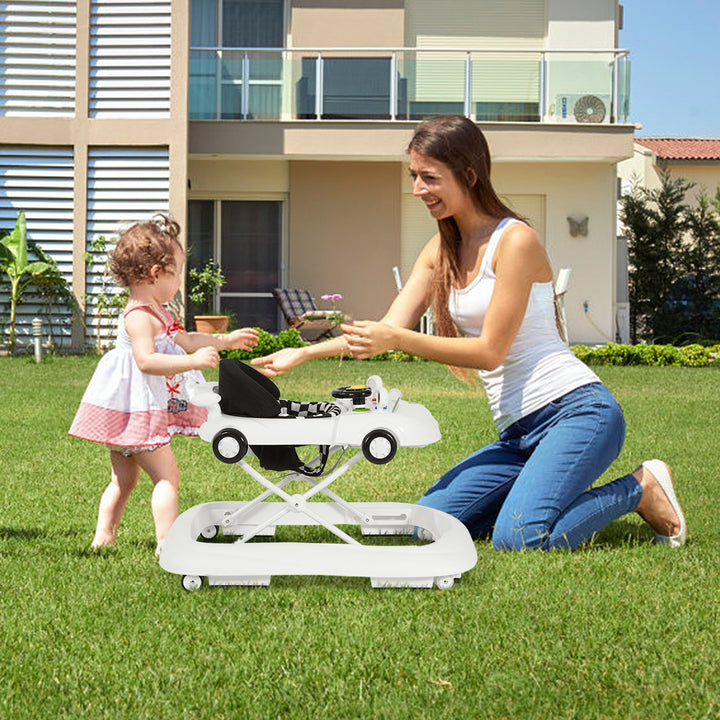 Costway 2-in-1 Foldable Baby Walker w/ Adjustable Heights and Music Player and Lights Image 4