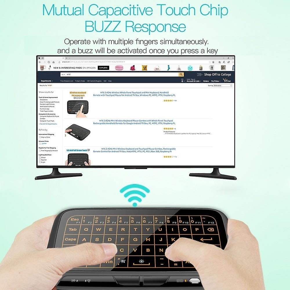 H18 Plus Mini Wireless Keyboard Full Touchpad Air Mouse Image 4