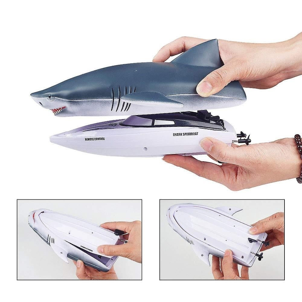 2.4g Simulation Shark Speedboat Rc Boat Two-way Navigation Water Toy Image 2