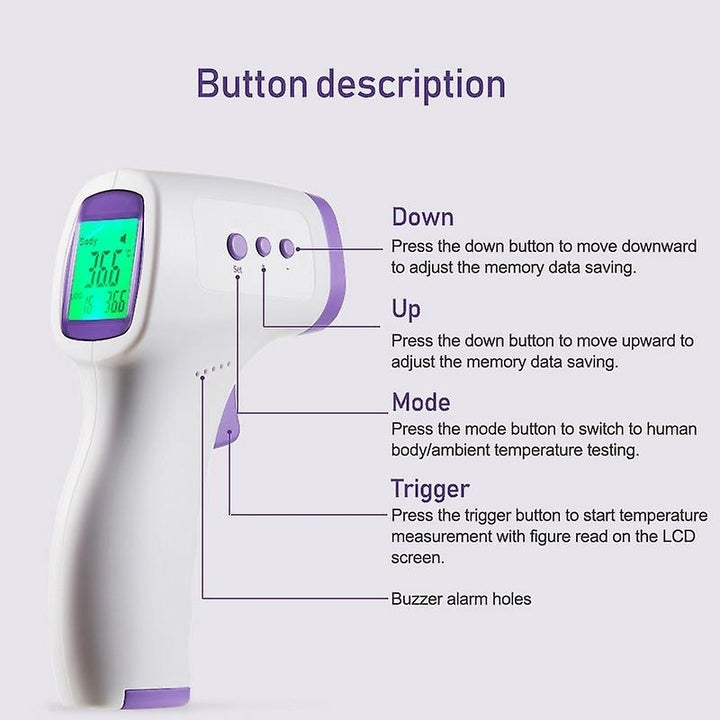 Touchless Forehead Infrared Thermometer With Large Led Display For Adults Or Kids Image 4