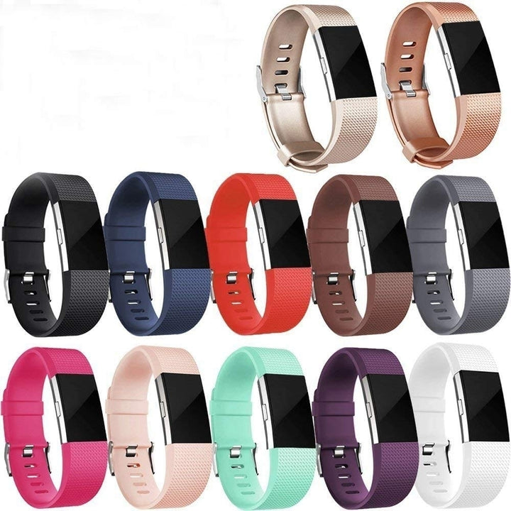 12 Pks Small Replacement Bands Bracelet Straps Wristbands Compatible for Fitbit Charge 2 for Women Men Boys Girls Image 1