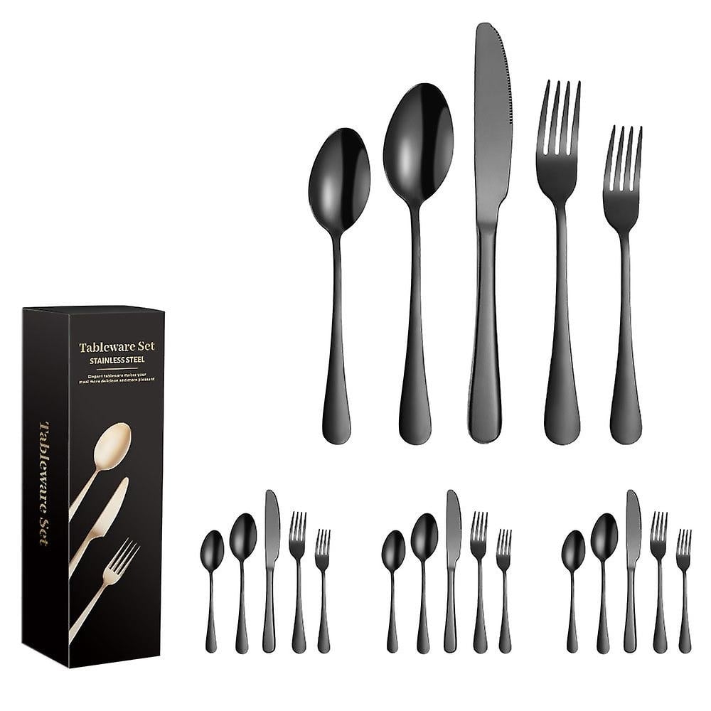 20pcs Flatware Cutlery Tableware Set Stainless Steel Knife Fork Spoon Utensils With Gift Box Image 4