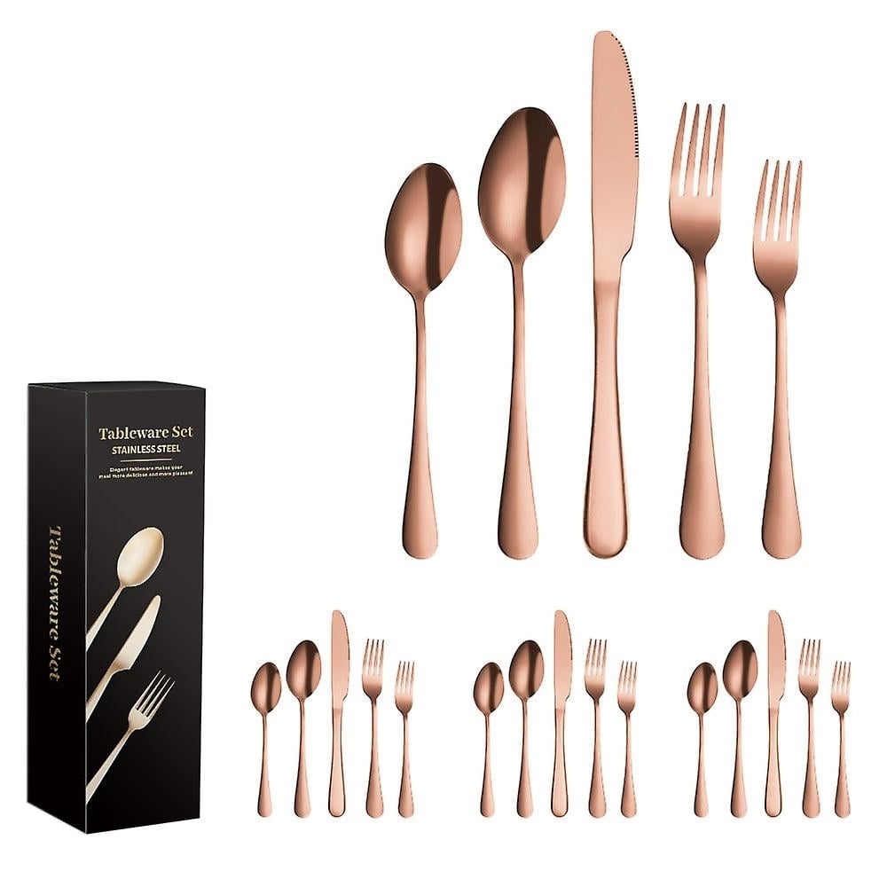 20pcs Flatware Cutlery Tableware Set Stainless Steel Knife Fork Spoon Utensils With Gift Box Image 10