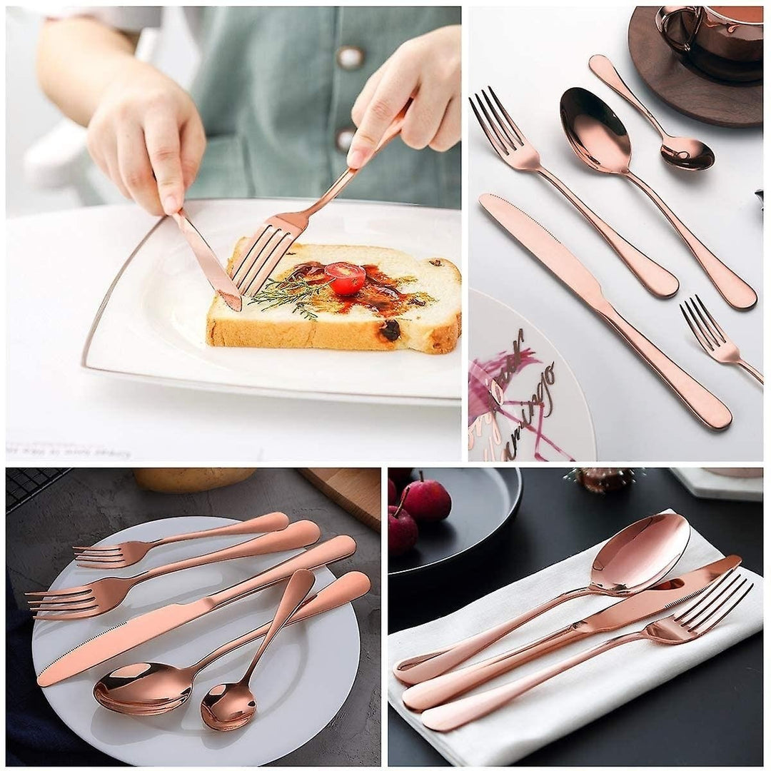 20pcs Flatware Cutlery Tableware Set Stainless Steel Knife Fork Spoon Utensils With Gift Box Image 11