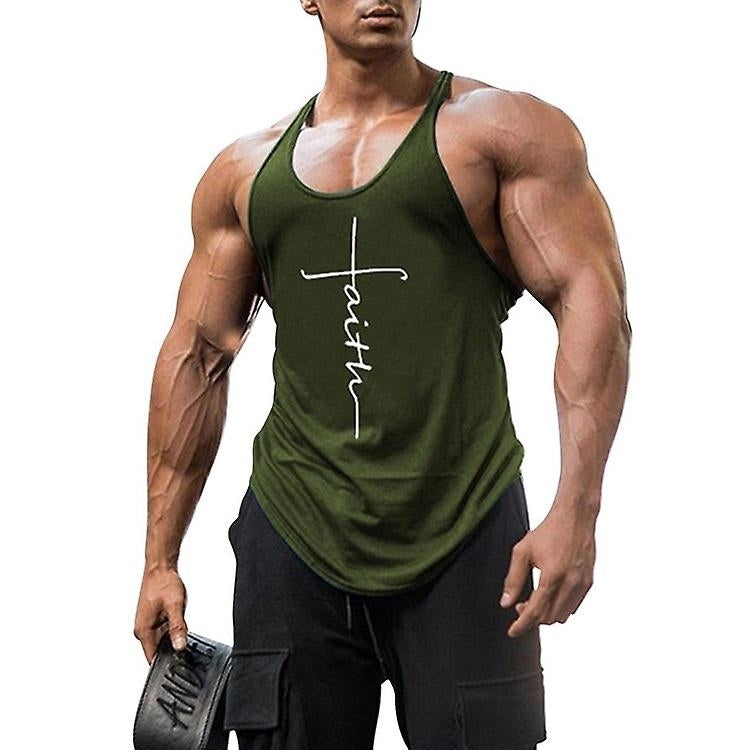 Gyms Tank Top Men Sleeveless Bodybuilding Fitness Singlets Workout Stringer Sports Vest Image 1