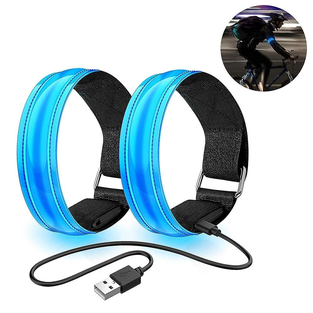 2 Pack Led Armband Running Light Usb Rechargeable Flashing Bracelet For Night Running Cycling Image 7