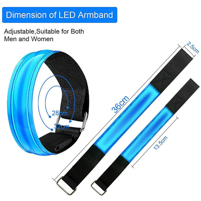 2 Pack Led Armband Running Light Usb Rechargeable Flashing Bracelet For Night Running Cycling Image 8