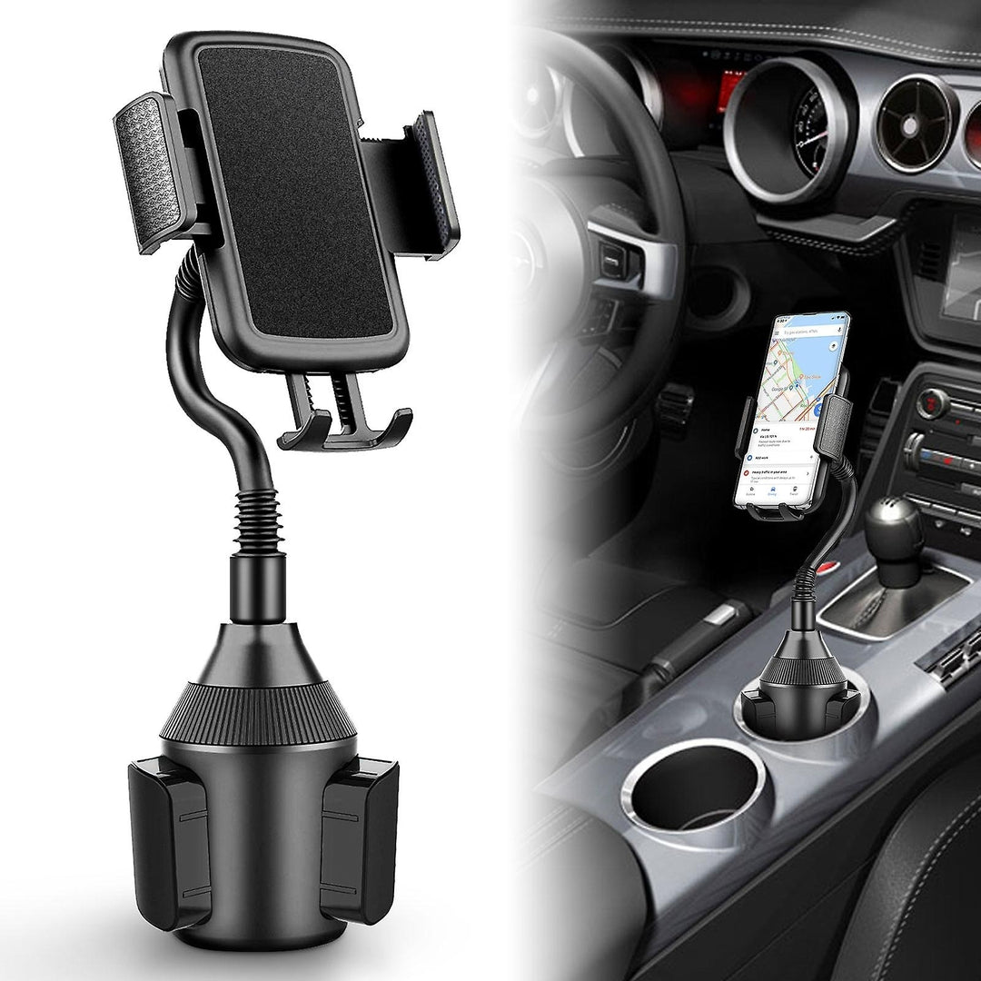 360adjustable Phone Mount Car Cup Holder Stand Cradle Phone Bracket With Smart Release Button Image 6
