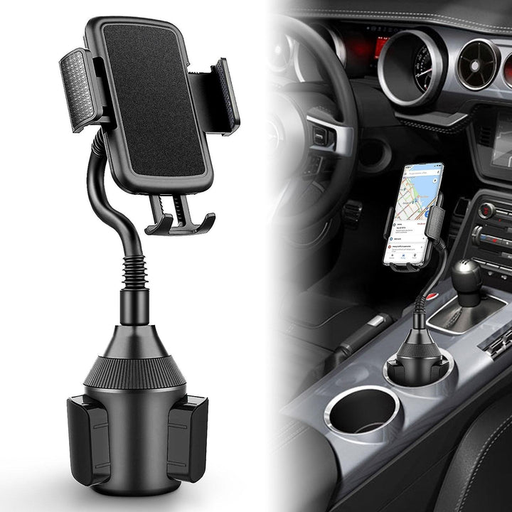 360adjustable Phone Mount Car Cup Holder Stand Cradle Phone Bracket With Smart Release Button Image 1