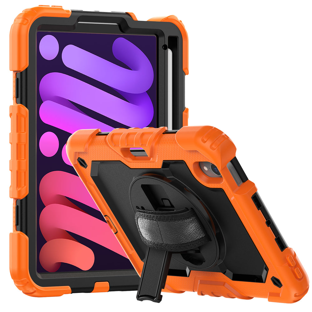 navor Rugged Cover for iPad Mini 6 (2021)Rotatable Kickstand Shoulder and Hand Strap Shockproof Heavy Duty Protective Image 2