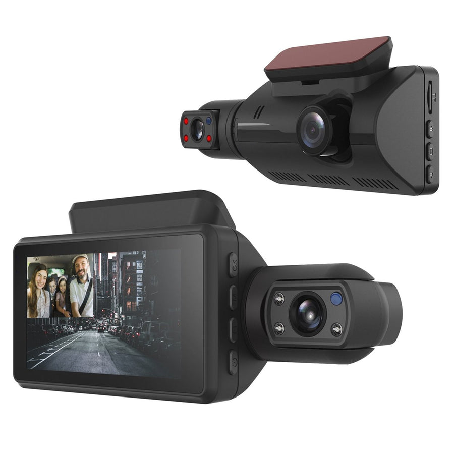 Dual Lens Car DVR Dash Cam Video Recorder 720P Front Inside Camera Loop Recording Night Vision Driving Vehicle Recorder Image 1