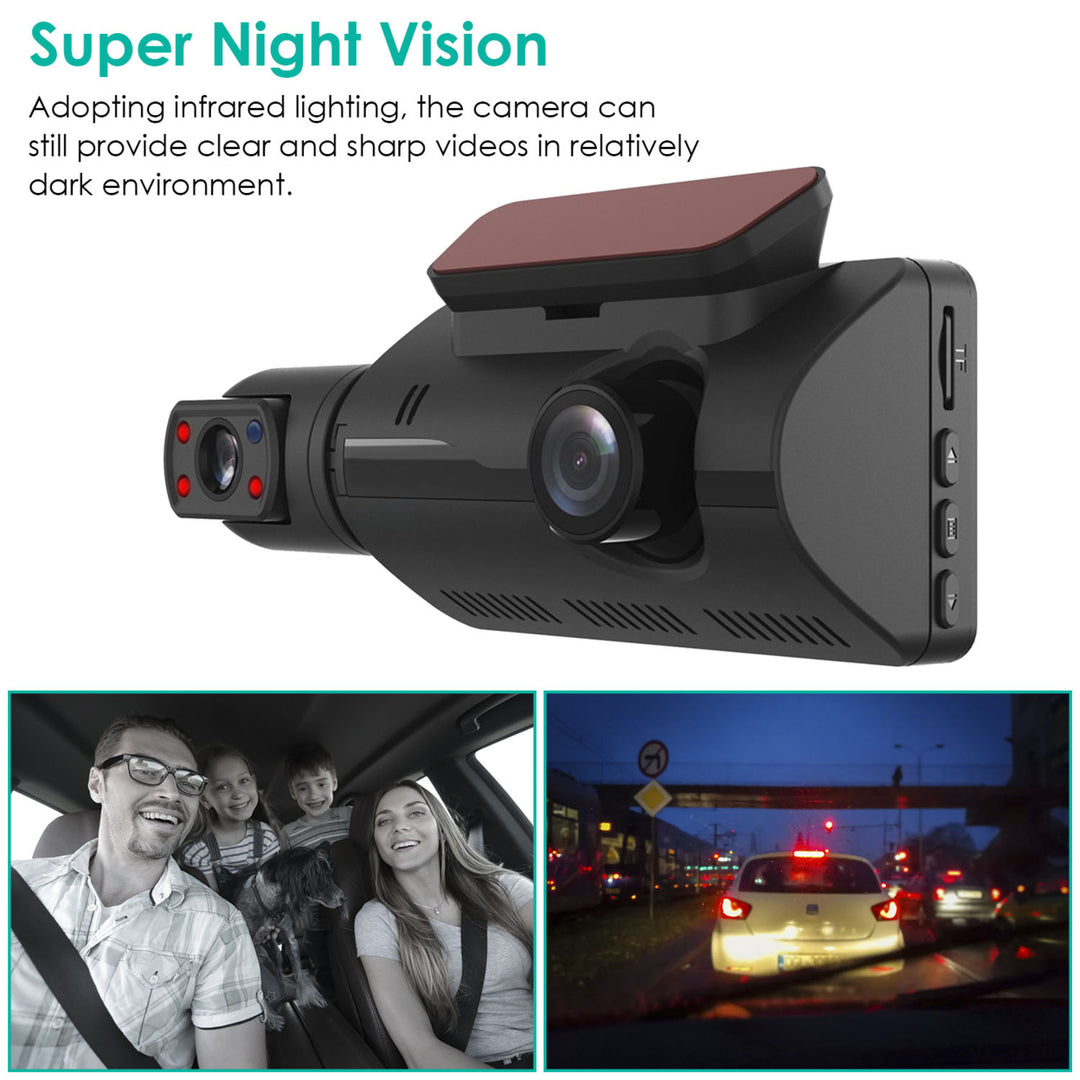 Dual Lens Car DVR Dash Cam Video Recorder 720P Front Inside Camera Loop Recording Night Vision Driving Vehicle Recorder Image 3