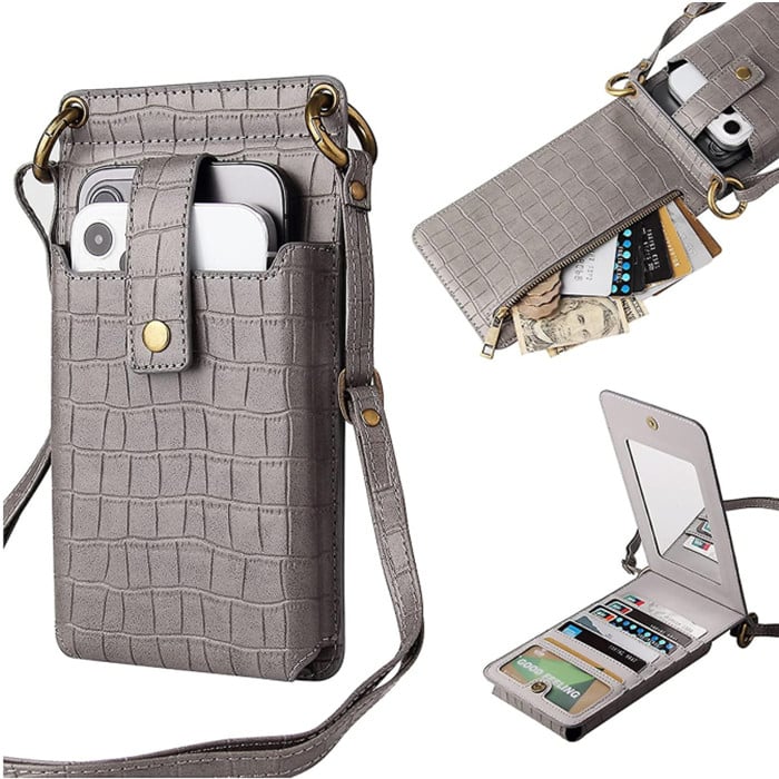 Multifunction Phone Crossbody Bag Women Leather Wallet Cell Phone Purses With Card Slots Image 1