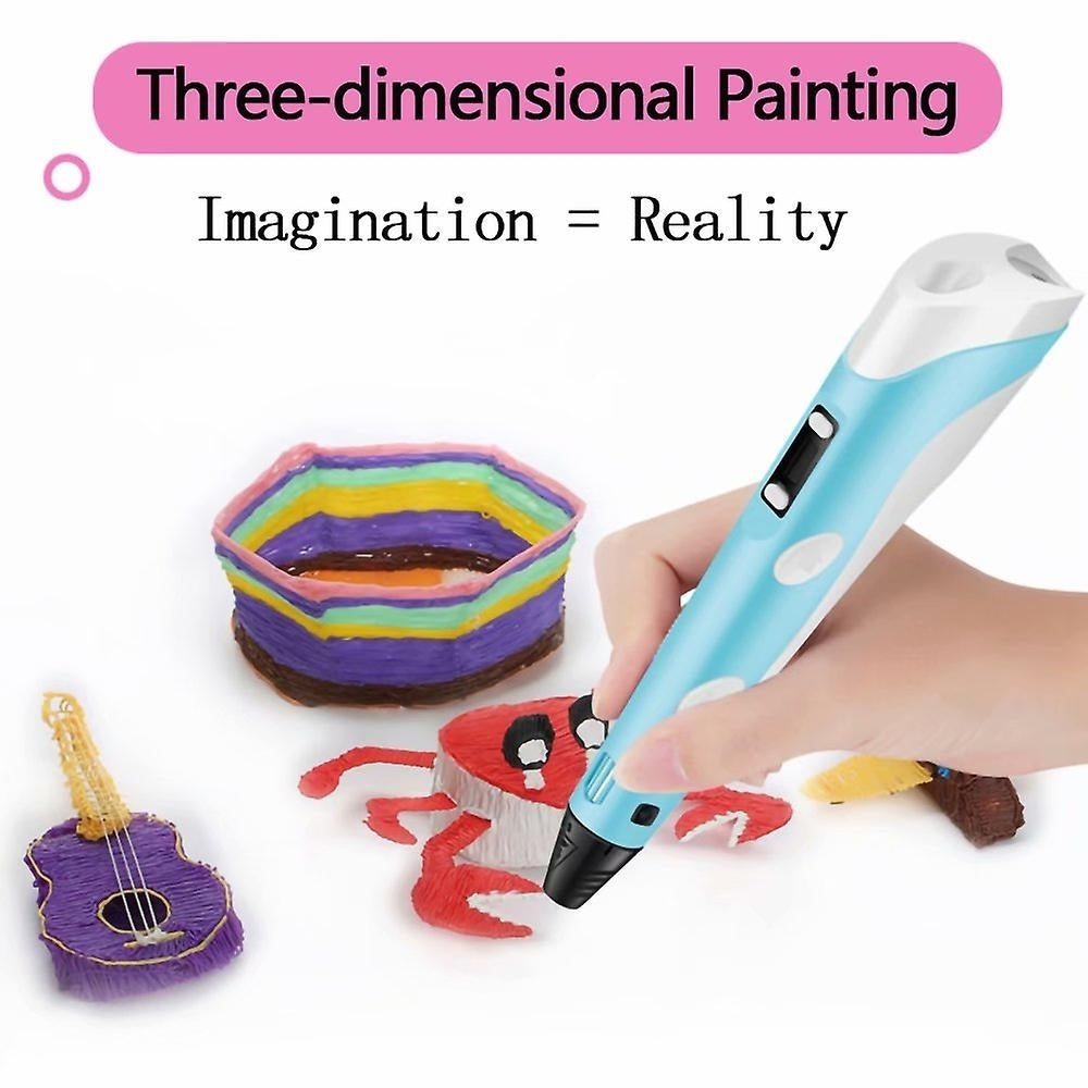 3d Printing Pen Kit Diy Printer Drawing Art Pen With 3 Colors 1.75mm Pla Filaments Image 2