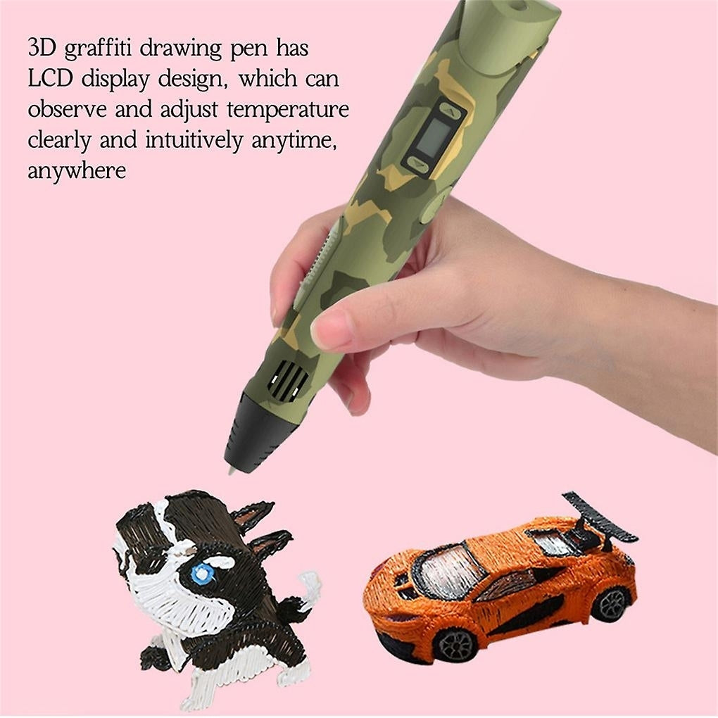 3d Printing Pen Kit Diy Printer Drawing Art Pen With 3 Colors 1.75mm Pla Filaments Image 7