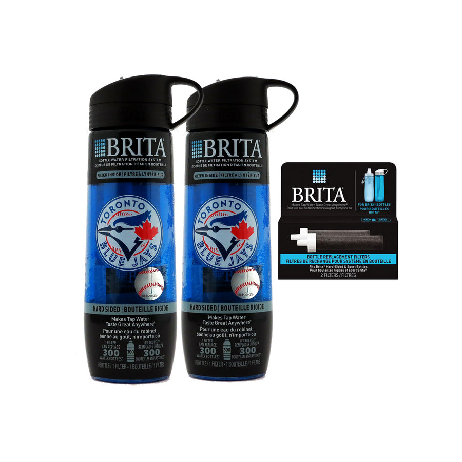 2 x Brita Hard Sided Bottles - print Blue Jays and 1 Pack2 Filters Image 1