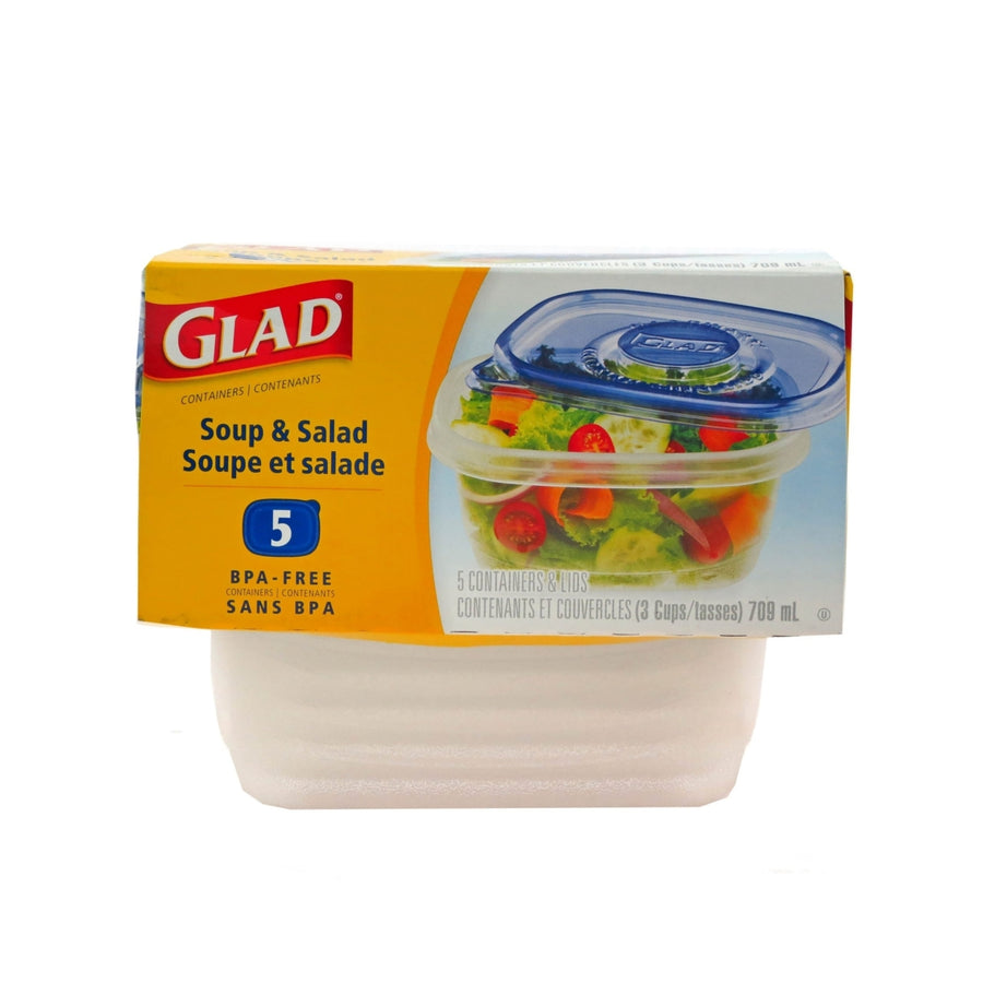GLAD SoupandSalad M size5 containers Image 1