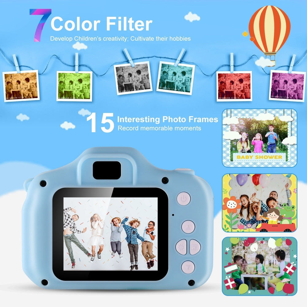 Kids Digital Camera with 2.0in Screen 12MP 1080P FHD Video Camera 4X Digital Zoom Games 32GB Card Supported Image 2