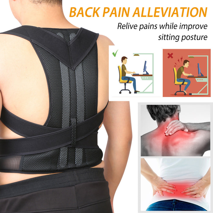 Unisex Back Posture Corrector Lumbar Upper Back Clavicle Shoulder Brace Belt Image 4