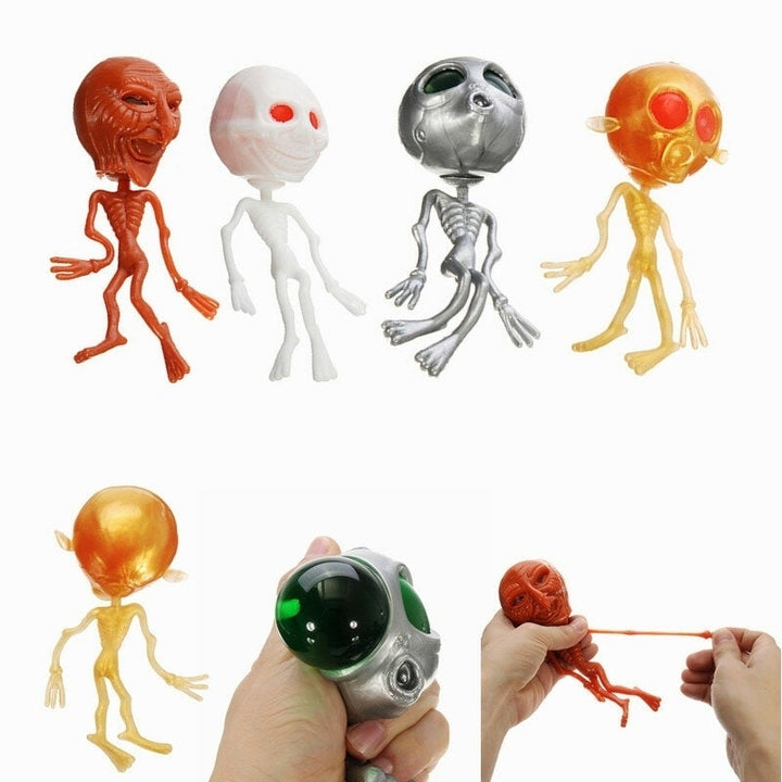 Alien ET Skeleton Squishy Squeeze Rubber Water Ball Stress Reliever Decompress Toy Gift Image 6