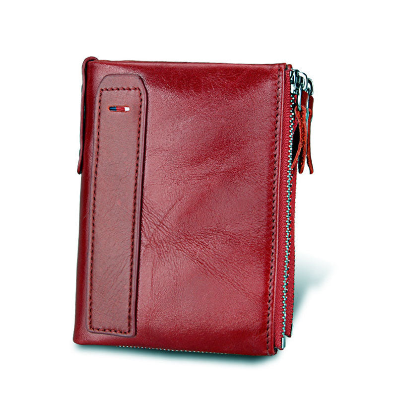 Genuine Leather Wallet Purses Coin Purse Small Portomonee Bifold Wallet Image 7
