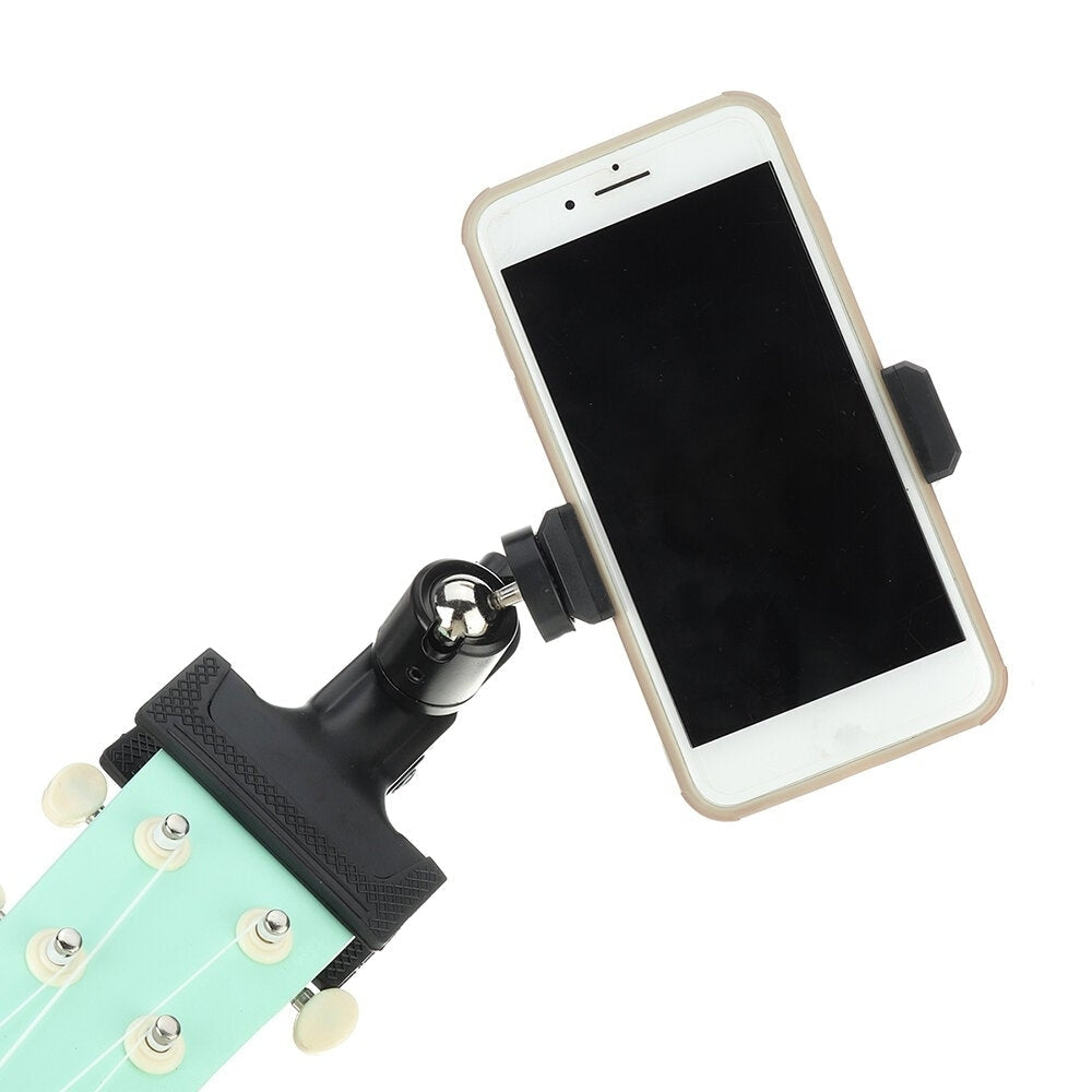 Guitar Head Clip Mobile Phone Holder Live Broadcast Bracket Stand Tripod Clip Head For iPhone Support Desktop Music Image 2