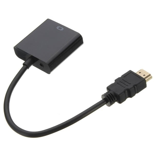 HD Port Male to VGA With Audio HD Video Cable Wire Converter Adapter Image 4