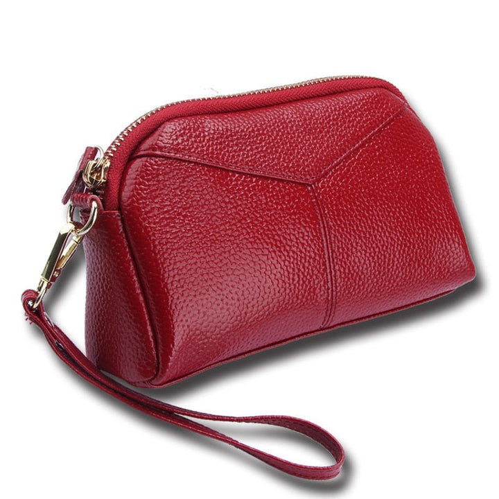 fine Genuine Cow Leather Women Day Clutch Bags Handbag Famous Brands Lady Wristlet Evening Party Wallet Image 3