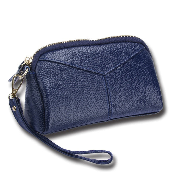 fine Genuine Cow Leather Women Day Clutch Bags Handbag Famous Brands Lady Wristlet Evening Party Wallet Image 7