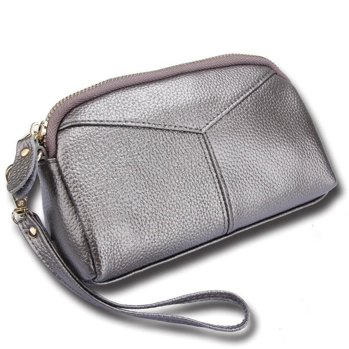 fine Genuine Cow Leather Women Day Clutch Bags Handbag Famous Brands Lady Wristlet Evening Party Wallet Image 1