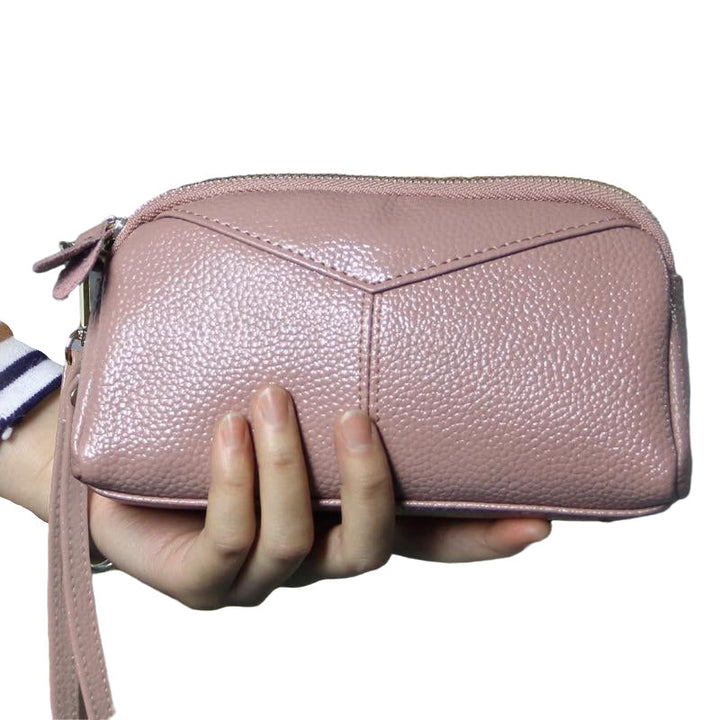 fine Genuine Cow Leather Women Day Clutch Bags Handbag Famous Brands Lady Wristlet Evening Party Wallet Image 12