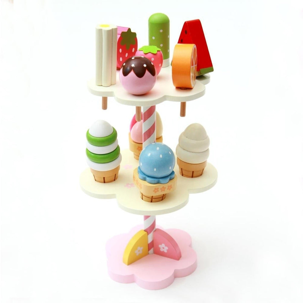 Wooden Kids Toy Play House Strawberry Ice Cream Stand Gifts 1 Set Image 2