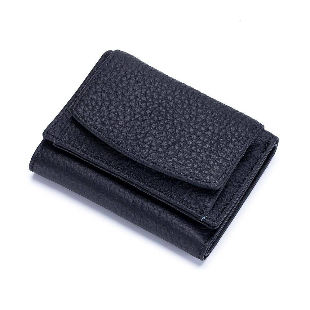 Women Genuine Leather Purses Female Cowhide Wallets Lady Small Coin Pocket Rfid Card Holder Mini Money Bag Portable Image 2