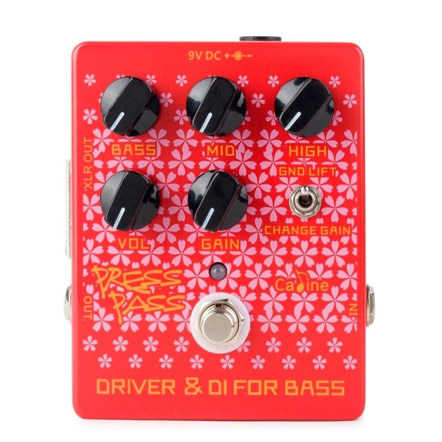 Press Pass Red Electric Guitar Effects Pedals with True Bypass Driver and DI Box Classic Tube Amp for Bass Guitars Image 1