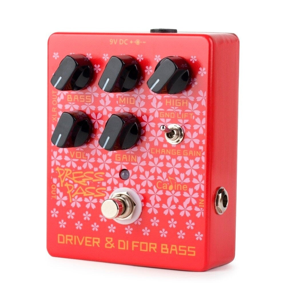 Press Pass Red Electric Guitar Effects Pedals with True Bypass Driver and DI Box Classic Tube Amp for Bass Guitars Image 2