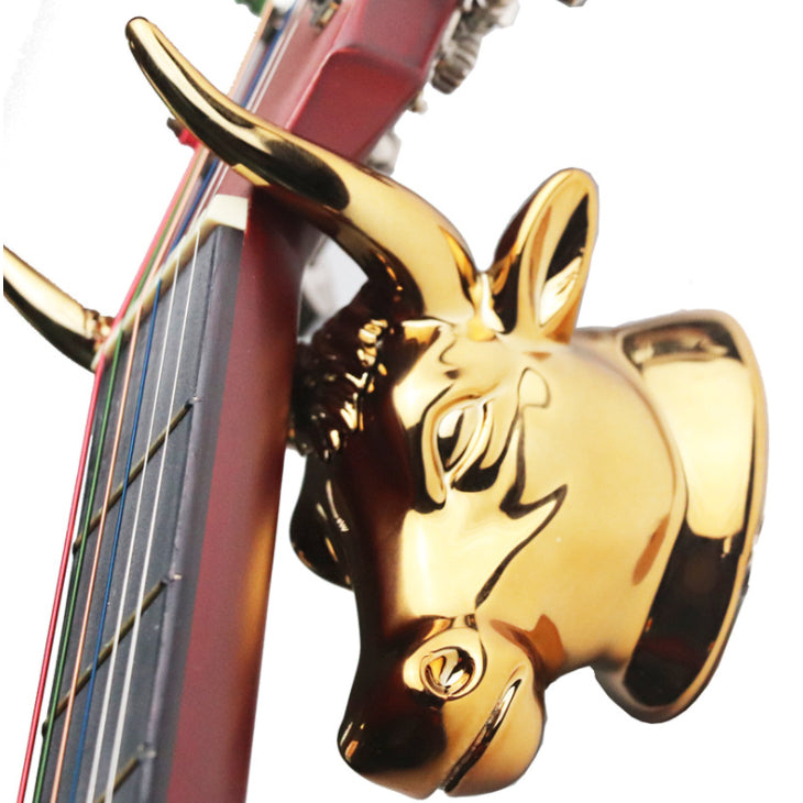 Universal 1 Set Gold Bull Metal Guitar Hanger Hook Holder Wall Mount Stand Bracket for Bass Image 1