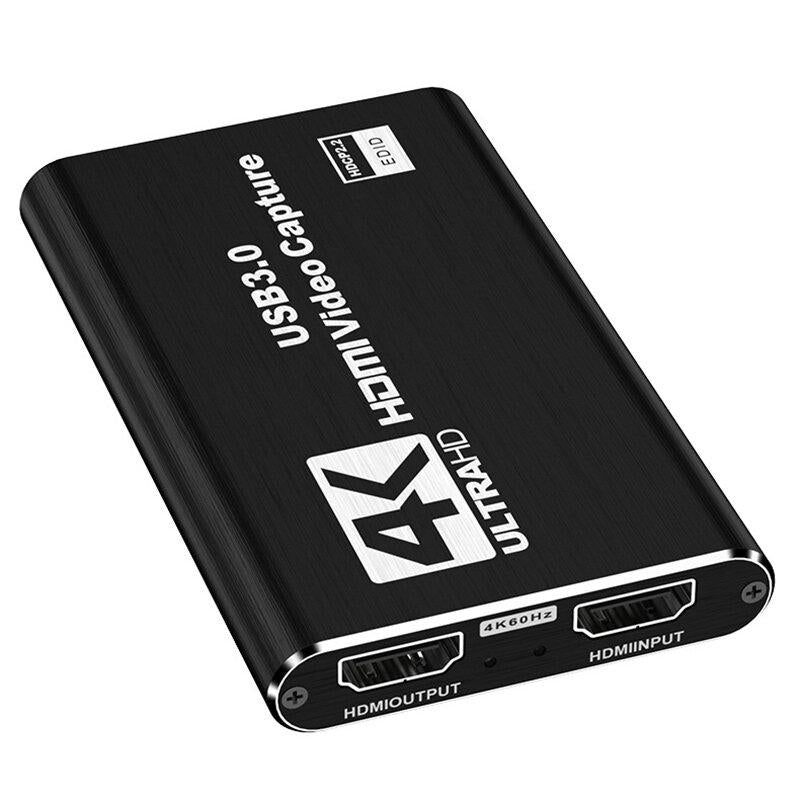 Video Capture Card Adapter With Dual 4K HD Display Port 1  USB 3.0 1  3.5mm AUX Audio Output 1  3.5mm Microphone Input Image 2