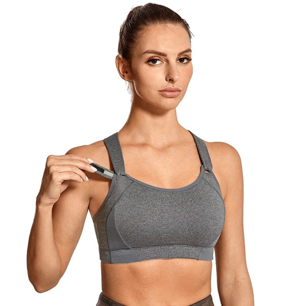 Womens Seamless High Impact Quick Drying Full Coverage Padded Sports Bra Image 2