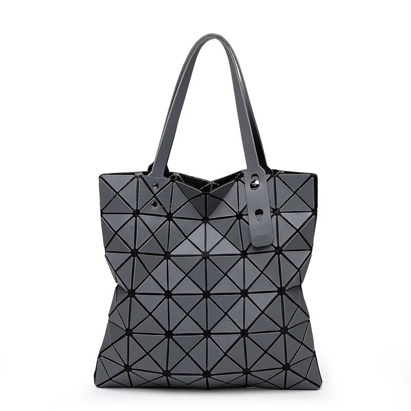 Womens shoulder bag 6  6 lattice pearlescent Pu matte diamond folded geometric diamond lattice one shoulder handbag Image 6