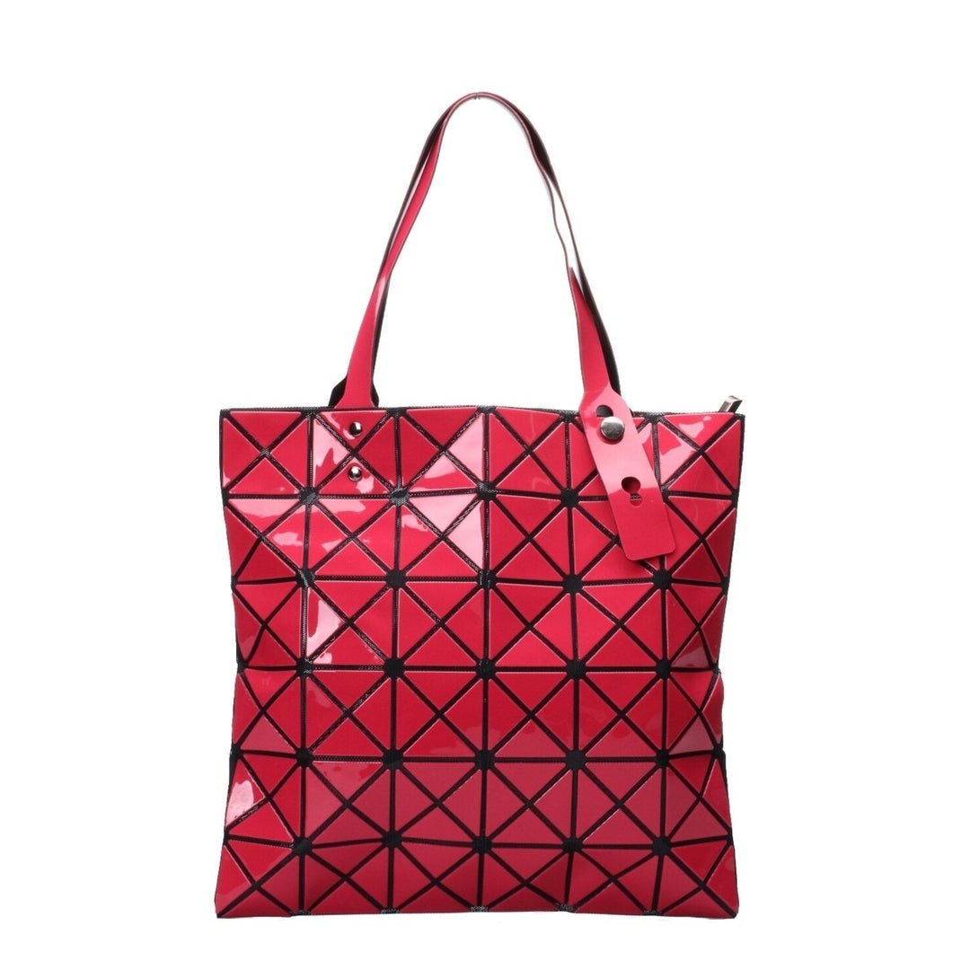Womens shoulder bag 6  6 lattice pearlescent Pu matte diamond folded geometric diamond lattice one shoulder handbag Image 7