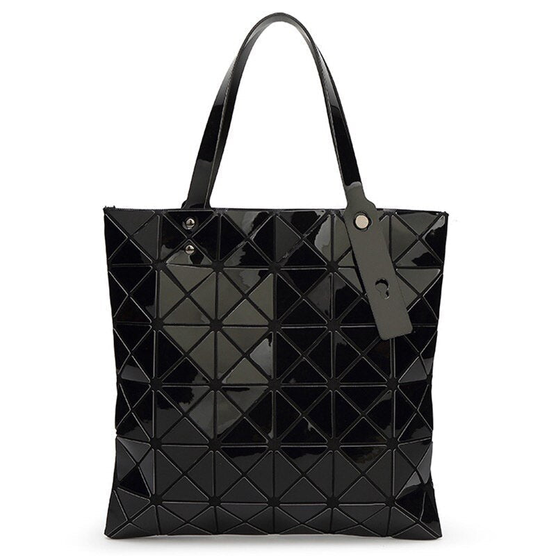 Womens shoulder bag 6  6 lattice pearlescent Pu matte diamond folded geometric diamond lattice one shoulder handbag Image 8