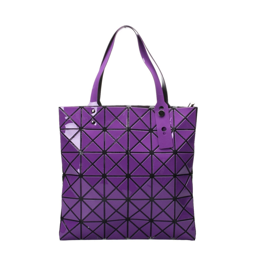 Womens shoulder bag 6  6 lattice pearlescent Pu matte diamond folded geometric diamond lattice one shoulder handbag Image 9