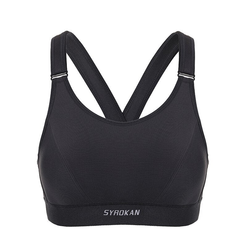 Womens Front Adjustable Straps Wirefree Sports Bras High Impact Full Coverage Padded X-back Fitness Gym Bras Image 4