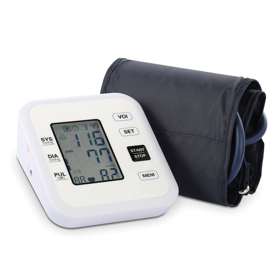 Arm Blood Pressure Monitor with Adjustable Cuff 8.7in-12.6in Heartbeat Detector Voice Broadcast 2Users 99 Memories LCD Image 1