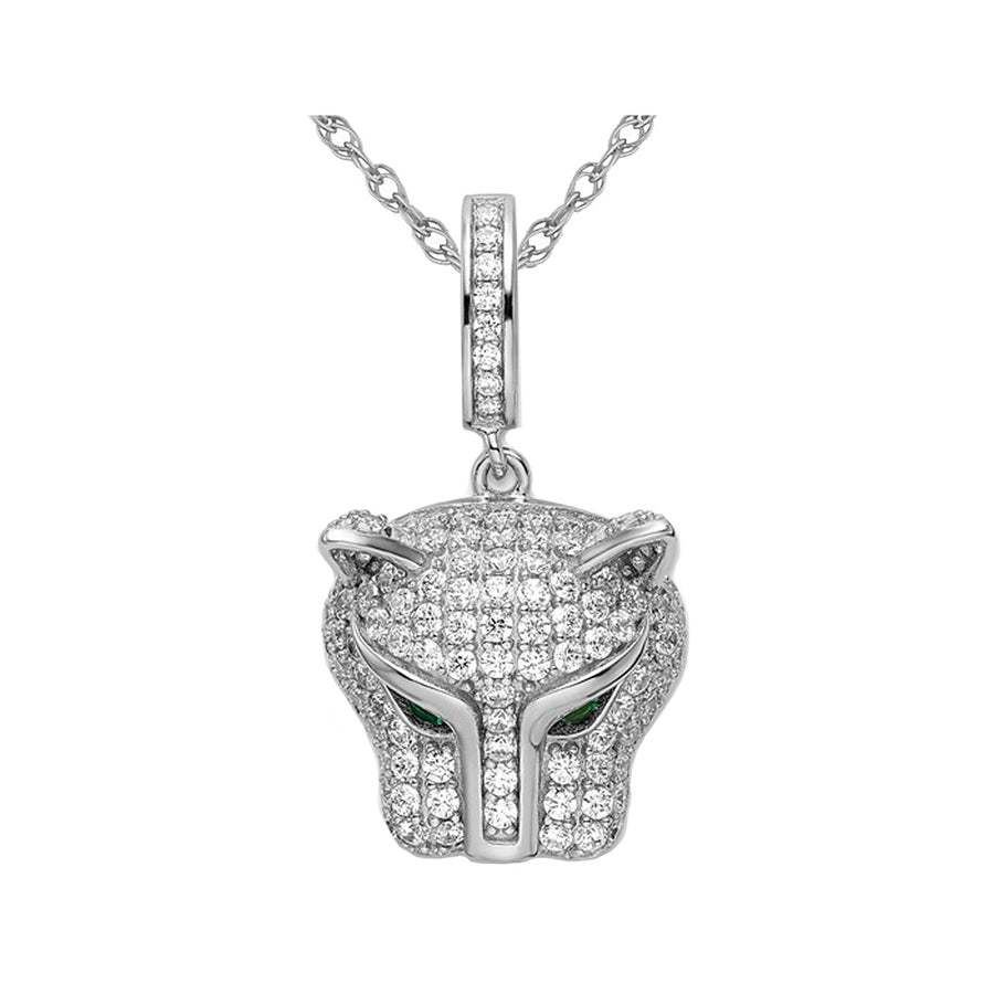 Sterling Silver Panther Pendant Necklace with Cubic Zirconia (CZ)s with Chain Image 1