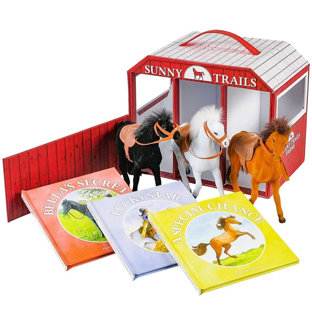 Sunny Trails Farms 3 Books and Play Horse Stable Barn Playset Image 2