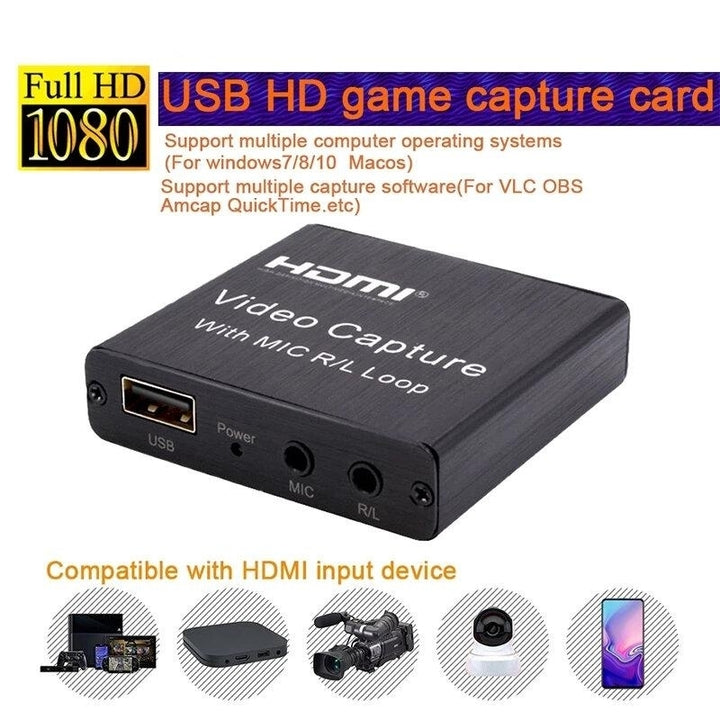 HDMI Video Capture Card HD Loop Out With Mic For Game Live Streaming Video Conference For Xbox PS5 For Nintendo Switch Image 3