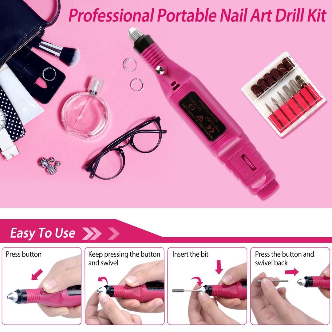 Nail Art Drill Kit Professional Finger Toe Nail Care Electric Nail Polishing Machine Manicure Pedicure File Tools Image 3